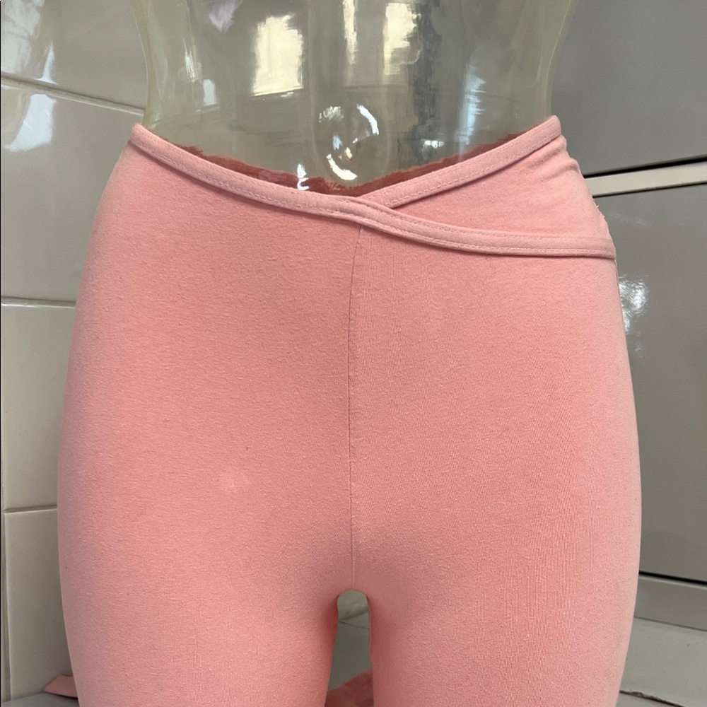 Capezio Cropped V-Waist Ballet Pink Leggings P NWT